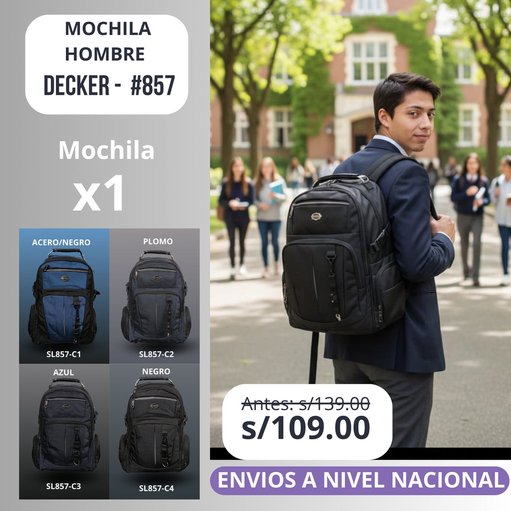 Mochila hombre Decker SL 857