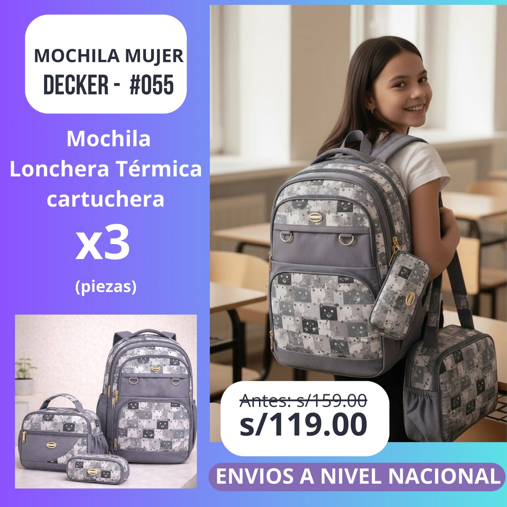 Mochila mujer decker x3 ( Lonchera térmica)