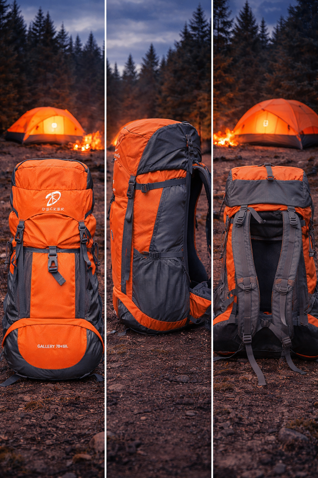 MOCHILA TREKKING 70+10L cód. 19056
