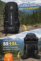 MOCHILA TREKKING 50+5L cód. 15082