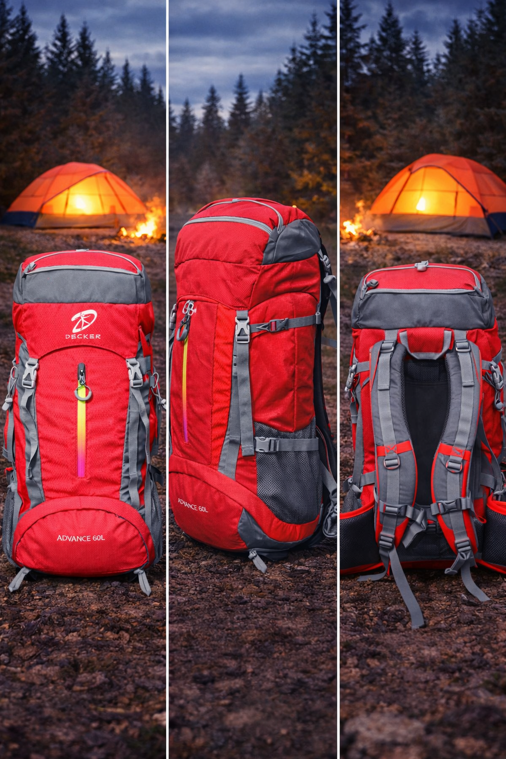 MOCHILA TREKKING 60L cód. 3701