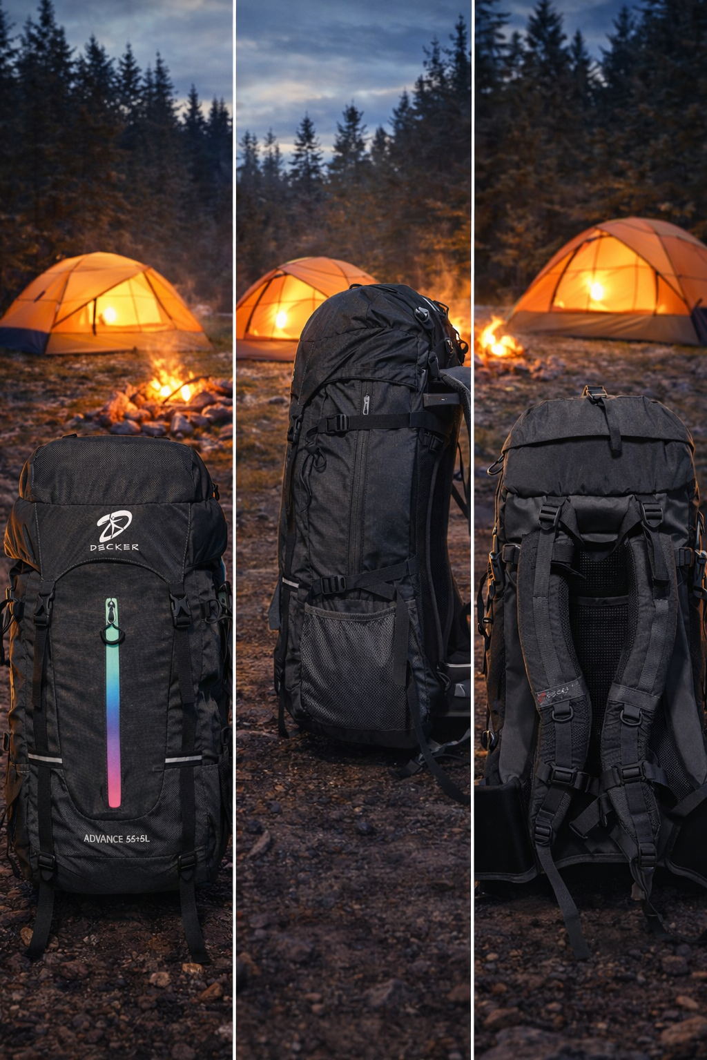 MOCHILA TREKKING 50+5L cód. 15082